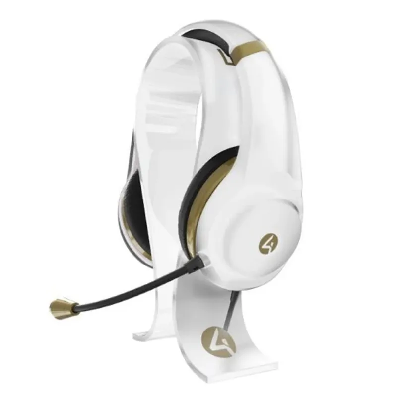 Kit Gamer 4gamers XP-GOLDR-WHT-4G - Diadema - Alámbrico - Base para Diadema - Blanco con Dorado - XP-GOLDR-WHT-4G