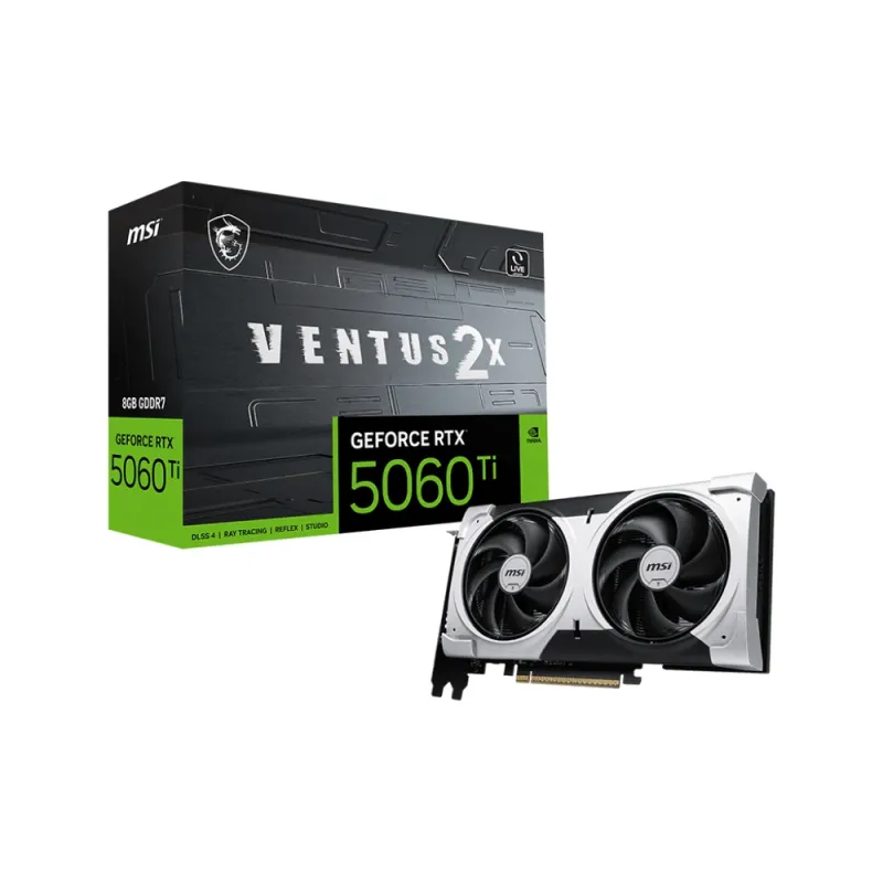 Tarjeta De Video Msi 8Gb Geforce Rtx 5060 Ti Ventus Plus 2Xfan Gddr7 Dlss4 Oc 1Xhdmi 3Xdp - GEFORCE RTX 5060 TI 8G VENTUS 2X PLUS