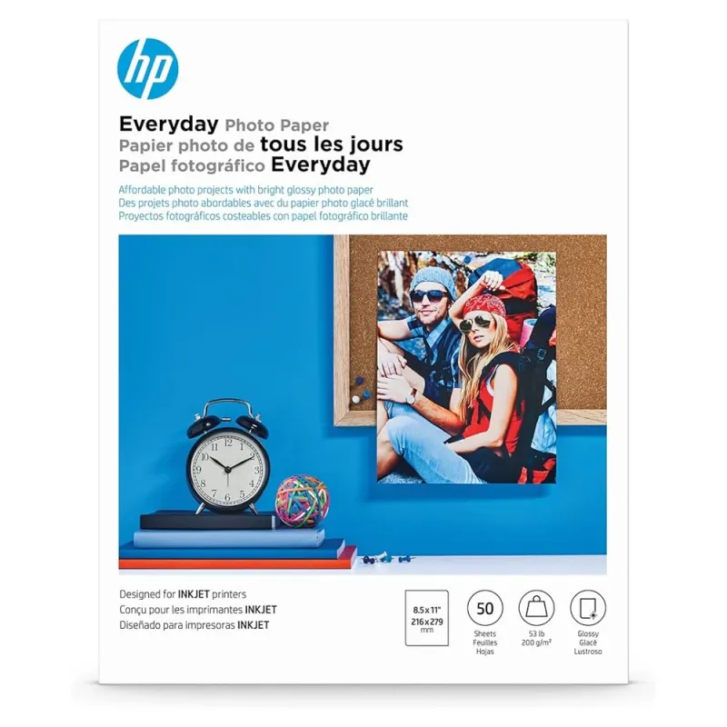 Papel Fotográfico HP Everyday – Semi Gloss – 8.5×11 – Q8723A