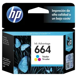 Cartucho de Tinta HP 664 - Tricolor - Original -100 Paginas- F6V28AL
