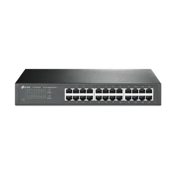 Switch Tplink  Rack/Escritorio De 24 Puertos Gigabit, 24 Puertos Rj45 De 10/100/1000Mbps, Vlan Basada En Mtu, Qos, Igmp Snooping, Easy Smart, No Administrable. - TP-SG1024D