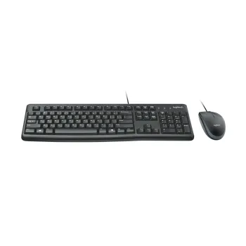 Kit De Teclado Y Mouse Alambrico Logitech Mk120 Color Negro  Usb  1000 Dpi - LOG-920-004428
