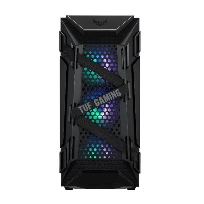 Gabinete Asus (Gt301 Tuf Gaming Case/Blk/Argb Fan//) Negro,3*Fans120Mm Argb,Vidrio Templado,S/Fuente - GT301 TUF GAMING CASE/BLK/ARGB FAN//