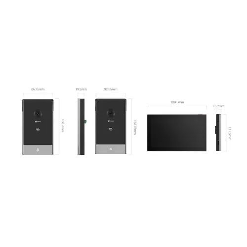 Videoportero Ip Conexion A 2 Hilos / Con Monitor Wi-Fi Para Interior / Frente De Calle Ip65 Uso Exterior Protegido / Camara 3 Megapixel / Llamada A La App / Apertura Remota / Soporta 2 Puertas / Ranu - HP7