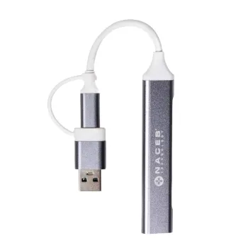 Naceb Hub USB-C/a a 4 Puertos - 1USB 3.0 - 3USB 2.0 NA-0124 - NA-0124