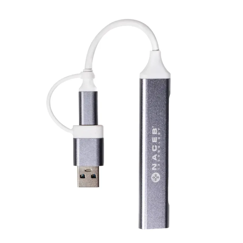 Naceb Hub USB-C/a a 4 Puertos - 1USB 3.0 - 3USB 2.0 NA-0124 - NA-0124