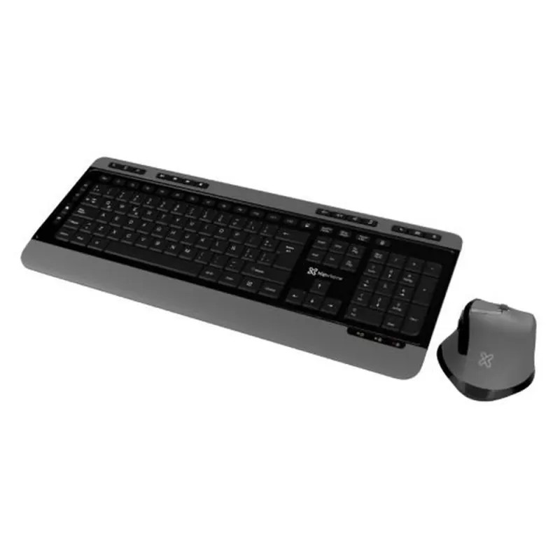 Kit de Teclado y Mouse Klip Xtreme Magnifik Wireless Duo - Inalámbrico - Español - Negro con Gris - KBK-520