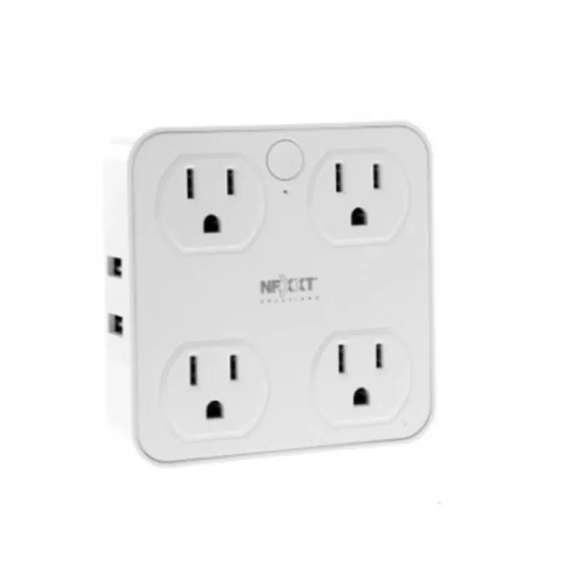 Enchufe Inteligente Nexxt NHP-T610 - Wi-Fi - 4 Conectores - 4 Puertos USB - Control de Voz - NHP-T610
