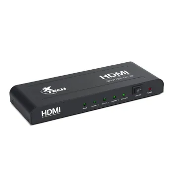 Multiplicador HDMI Xtech XHA-410 - 4 salidas - 1080p - Negro - XHA-410