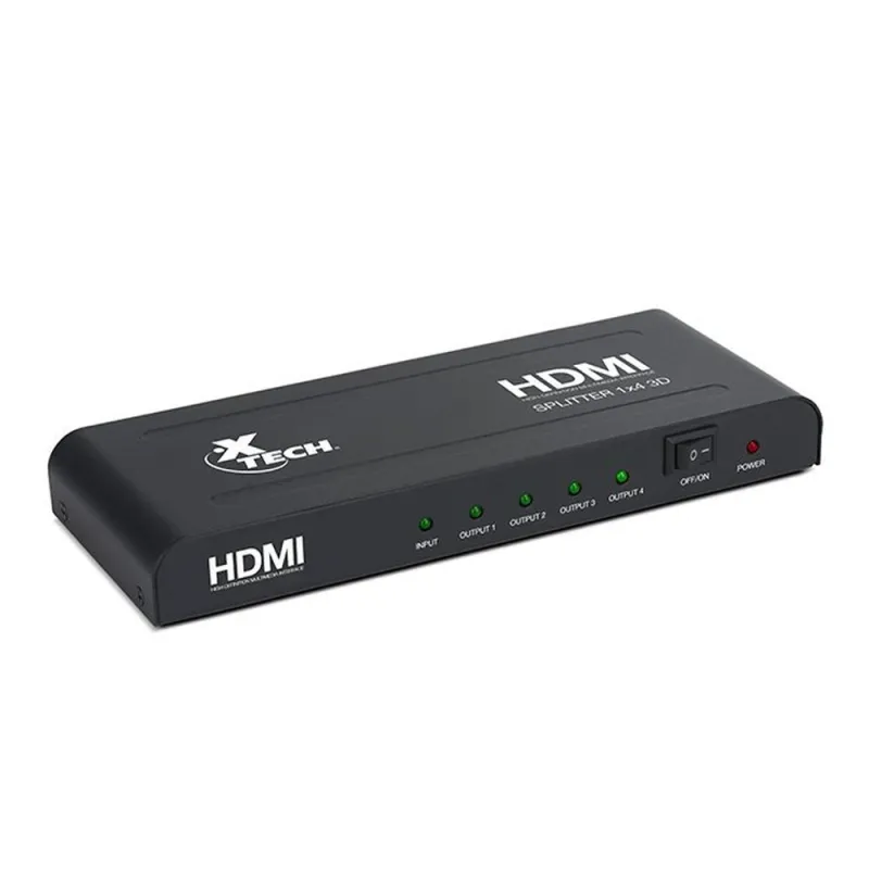 Multiplicador HDMI Xtech XHA-410 - 4 salidas - 1080p - Negro - XHA-410