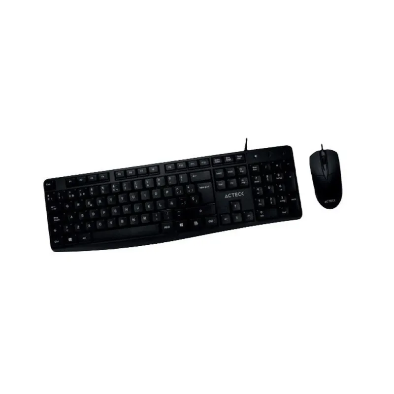 Kit De Teclado Y Mouse Acteck Ac 928984 Alámbrico Usb Español Negro - AC-928984