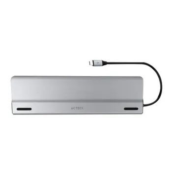 Docking Station Acteck PORT X DH690 - HDMI - VGA - USB-C - USB - Plata - AC-932950