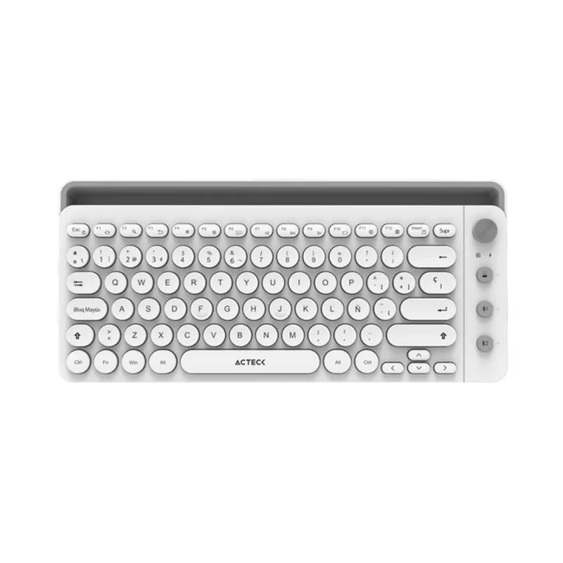 Teclado Acteck TI685 - Inalámbrico - Español - Multimedia - Blanco - AC-934190