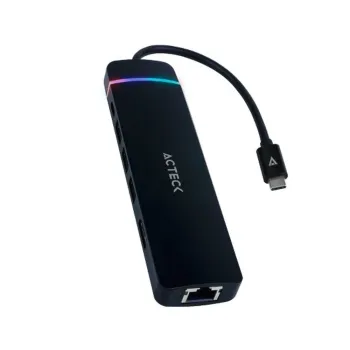 Hub USB Acteck GATE 8 DH675 - USB-C a HDMI - 3x USB 3.0 - USB-C - Lector SD - Ethernet - AC-934626