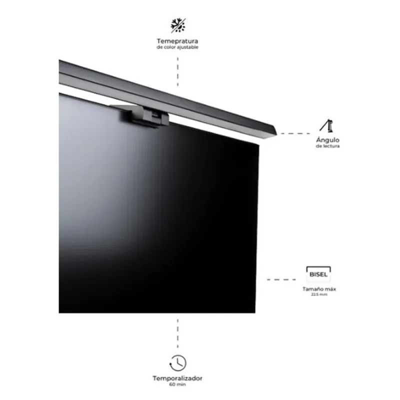 Barra de Luz Acteck AC-934985 - 3 Modos - para Monitor LUMINATE TOP BL465 - AC-934985