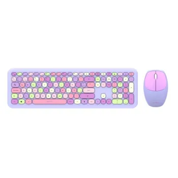 Kit de Teclado y Mouse Acteck Creator Chic MK475 - Inalámbrico - USB - Multimedia - Morado - AC-935173