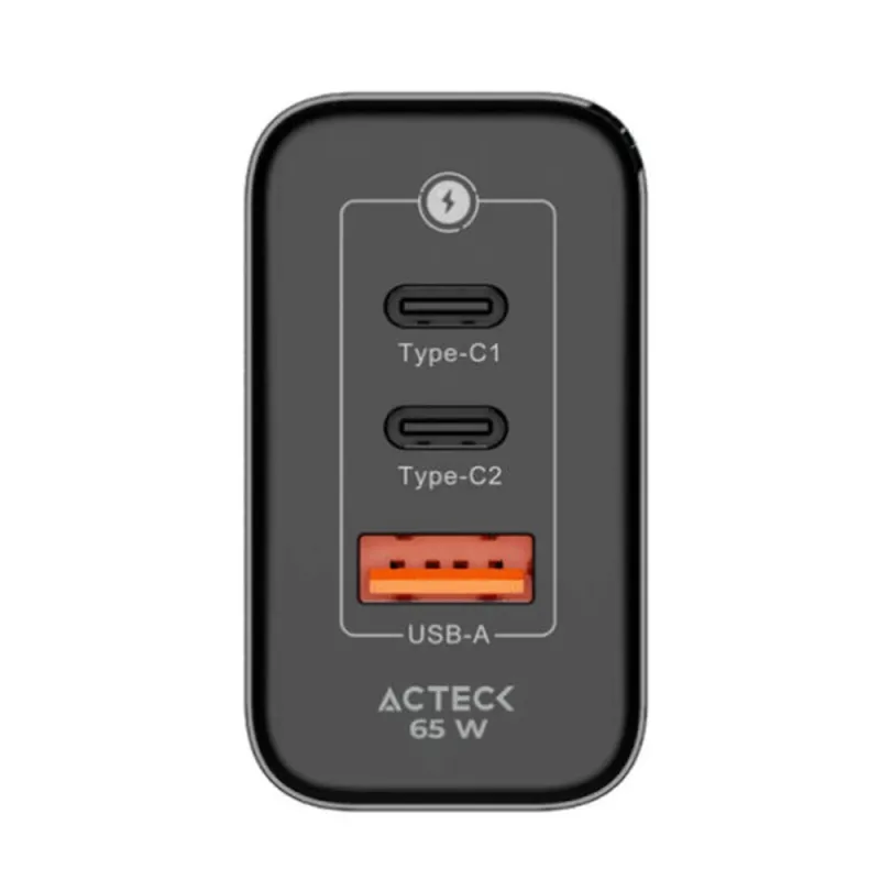 Cargador de Pared Acteck Energon Prime CP665 - 65W - 2x USB-C - 1x USB-A - AC-935579