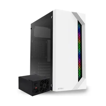 Gabinete Gamer Acteck VIKEN GM434 - Media Torre - ATX/Micro ATX/Mini ITX - Fuente 500W - Panel Lateral - Blanco - AC-935708