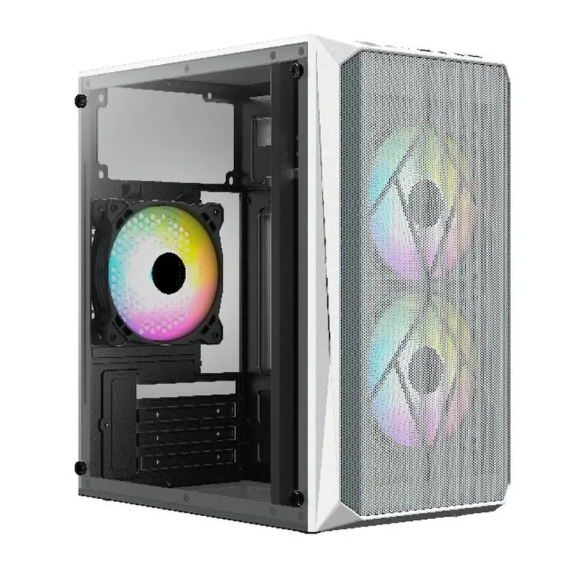 Gabinete Gamer Acteck Doom GI630 - Micro Torre - Micro ATX/Mini ITX - Fuente 500W - Panel Lateral - Blanco - AC-935746
