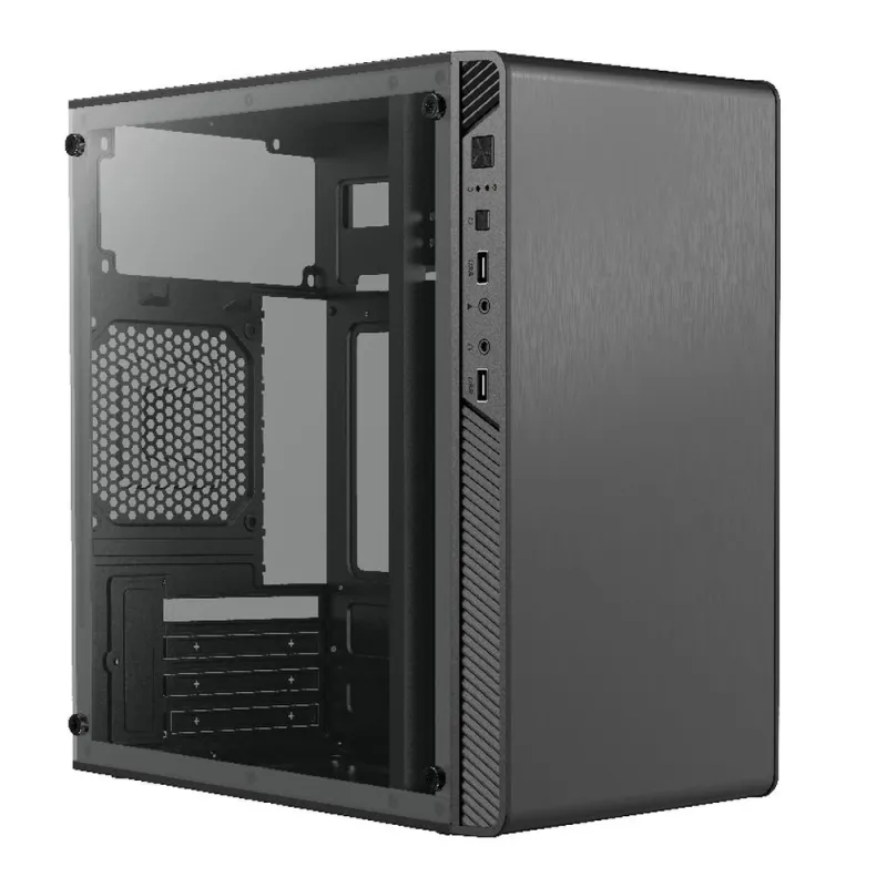 Gabinete Gamer Acteck Performance II GI215W - Micro Torre - Micro ATX/Mini ITX - Fuente 500W - Panel Lateral - Negro - AC-935784