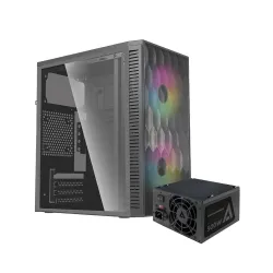 Gabinete Gamer Acteck Fuji GC470 - Mini Torre - Micro ATX/Mini ITX - Fuente 500W - Panel Lateral - Negro - AC-935838 Gabinete Gamer Acteck Fuji GC470 - Mini Torre - Micro ATX/Mini ITX - Fuente 500W - Panel Lateral - Negro - AC-935838
