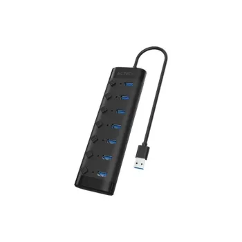 Hub USB Acteck PORT X7 DH470 - 7x USB 3.0 - Negro - AC-937054
