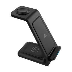 Cargador Inalámbrico Acteck Energon S-Mate CI720 - 3 en 1 - 3/15W - Negro - AC-937153