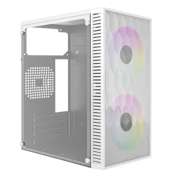 Gabinete Gamer Acteck Fuji GC470 - Mini Torre - Micro ATX/Mini ITX - Fuente 500W - Panel Lateral - Blanco - AC-939515