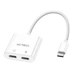 Adaptador USB Acteck Shift Plus AA415 - USB-C a 2x USB-C - Blanco - AC-939768 Adaptador USB Acteck Shift Plus AA415 - USB-C a 2x USB-C - Blanco - AC-939768
