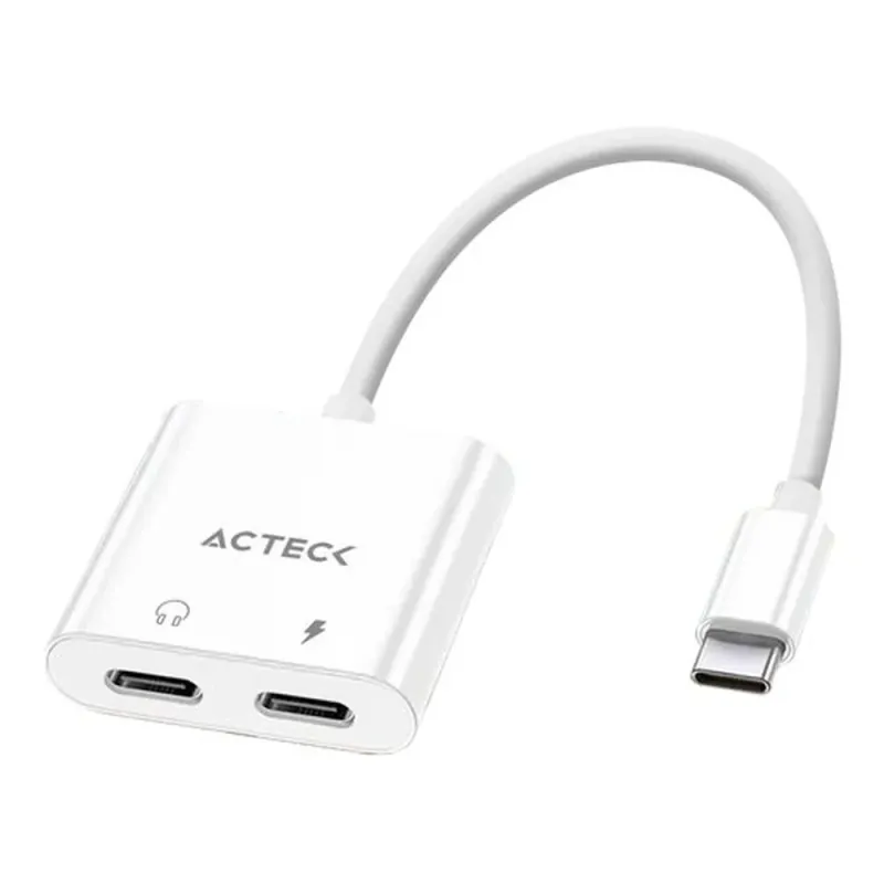 Adaptador USB Acteck Shift Plus AA415 - USB-C a 2x USB-C - Blanco - AC-939768
