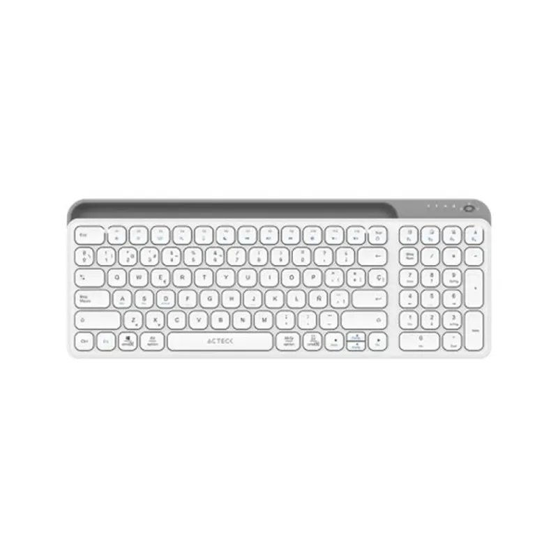 Teclado Acteck Inspire Trek TI747 - Inalámbrico - Bluetooth - USB - Español - Blanco - AC-940115