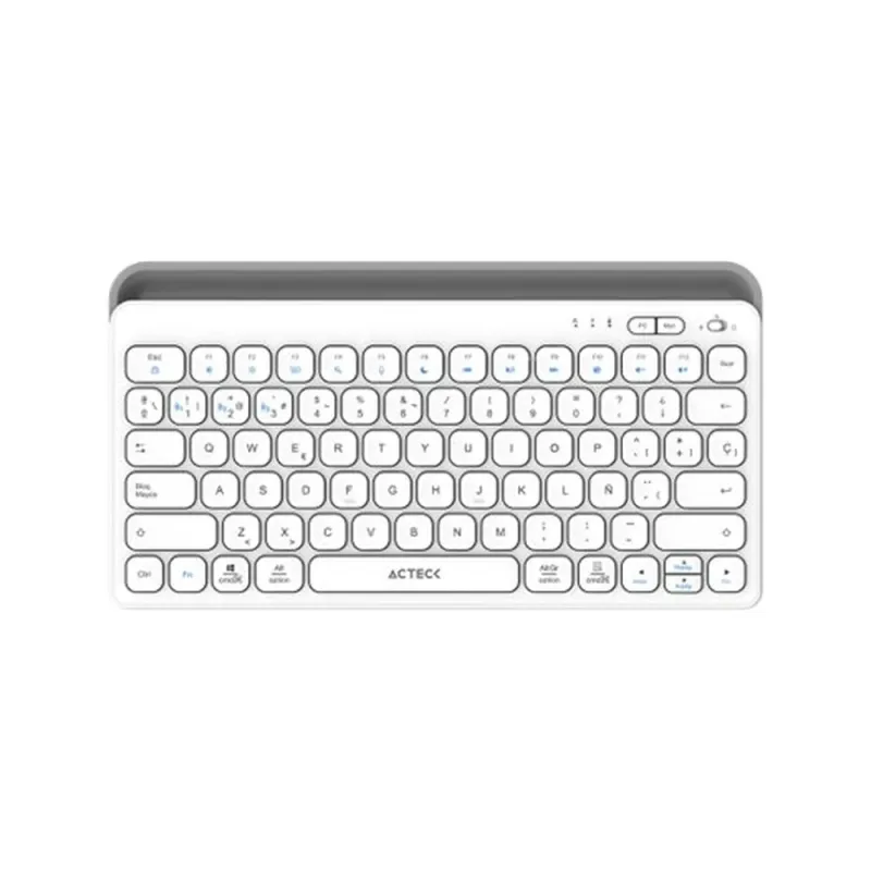 Teclado Acteck Inspire Trek TI737 - Inalámbrico - Bluetooth - USB - Español - Blanco - AC-940139