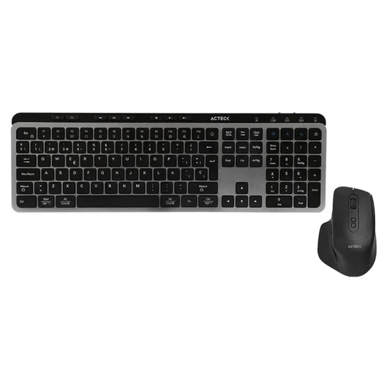 Kit Teclado y Mouse Acteck Creator Krea MK755 - Inalámbrico - Gris con Negro - AC-940160