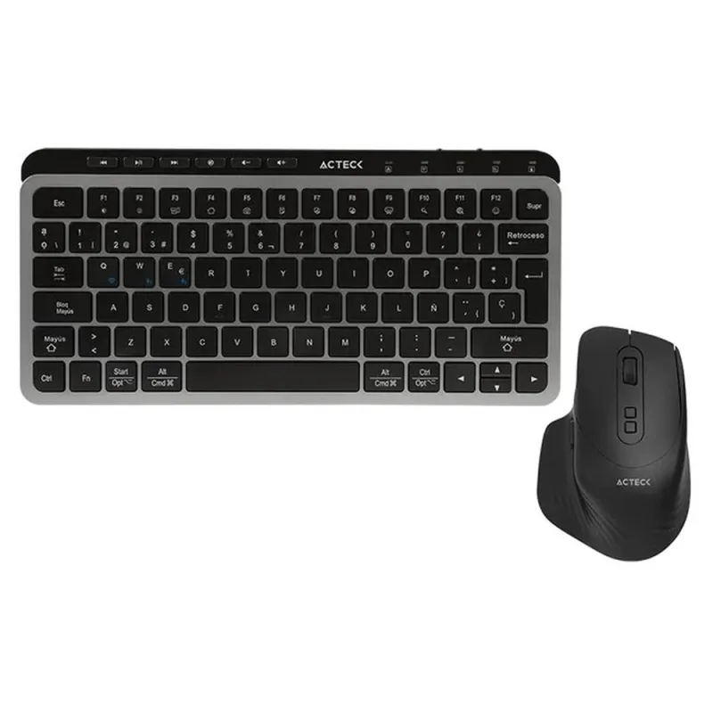 Kit Teclado y Mouse Acteck Creator Krea MK750 - Inalámbrico - Gris con Negro - AC-940177