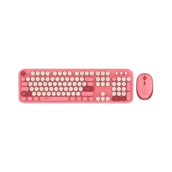 Kit Teclado y Mouse Acteck Creator Chic K- Colors MK485 - Inalámbrico - USB - Español - Rojo - AC-940207