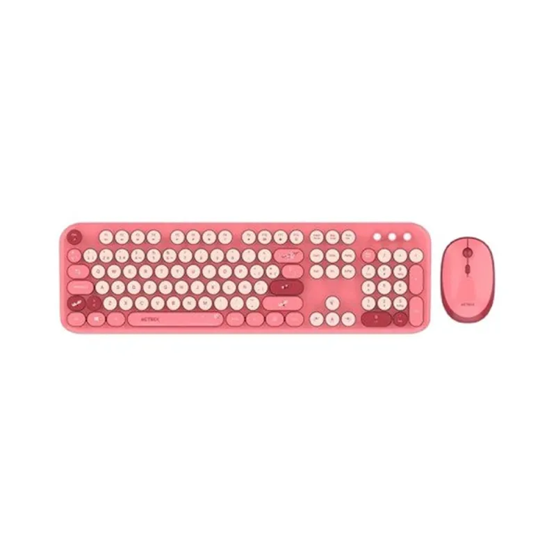 Kit Teclado y Mouse Acteck Creator Chic K- Colors MK485 - Inalámbrico - USB - Español - Rojo - AC-940207