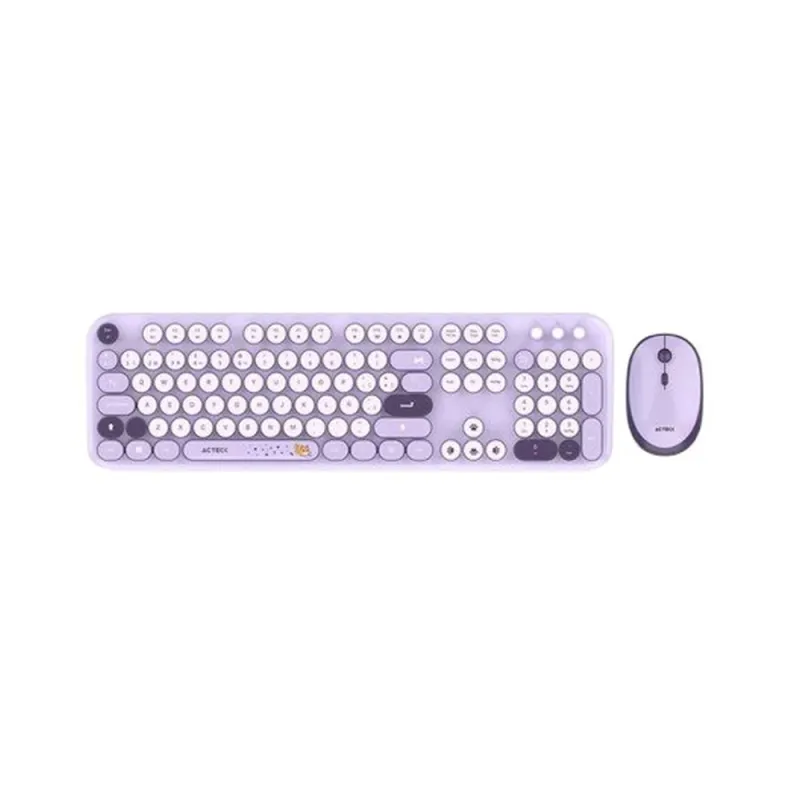 Kit Teclado y Mouse Acteck Creator Chic K- Colors MK485 - Inalámbrico - USB - Español - Violeta - AC-940214