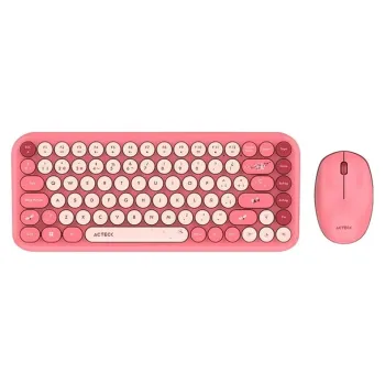 Kit Teclado y Mouse Acteck Creator Chic K- Colors MK480 - Inalámbrico - Rojo - AC-940245