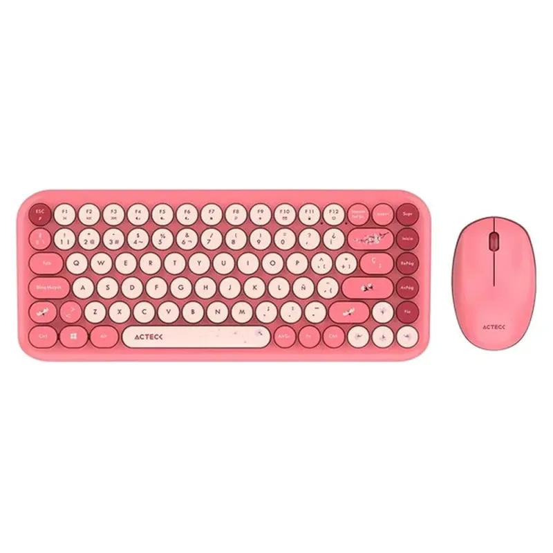 Kit Teclado y Mouse Acteck Creator Chic K- Colors MK480 - Inalámbrico - Rojo - AC-940245
