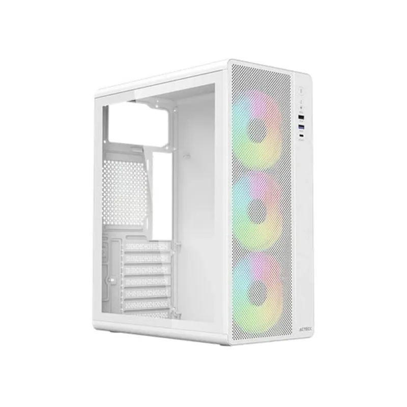 Gabinete Gamer Acteck Essen Pro X Gm767 Elite - Media Torre - ATX/M-ATX/ ITX - 3 Ventiladores - Panel Lateral - Blanco - AC-941716