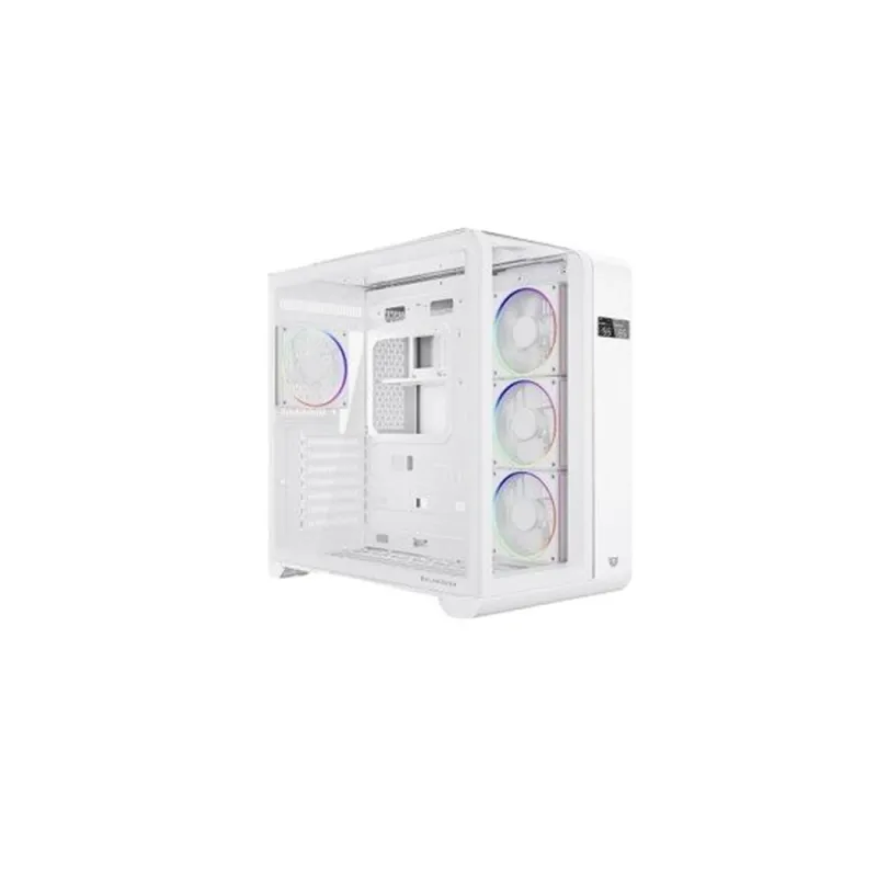 Gabinete Gamer Acteck Tank Expert Curve7400 - Media Torre - ATX/M-ATX/ITX - Panel Lateral - Pantalla de Monitoreo - 4 Ventiladores - Blanco - BR-941600