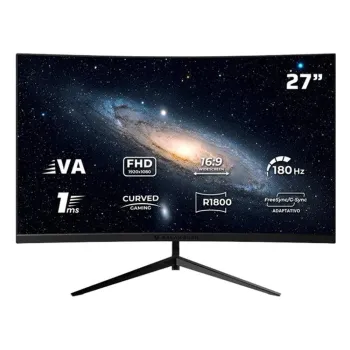 Monitor Gamer Balam Rush Andromeda MAG27Y - 27" - Full HD - HDMI - DisplayPort - Curvo - Negro - BR-942980