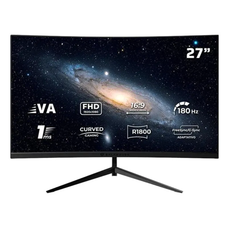 Monitor Gamer Balam Rush Andromeda MAG27Y - 27" - Full HD - HDMI - DisplayPort - Curvo - Negro - BR-942980