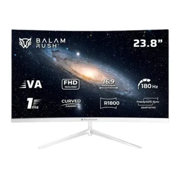 Monitor Gamer Balam Rush Andromeda MAG24Y - 23.8" - Full HD - 180Hz - HDMI - DisplayPort - Curvo - Blanco - BR-943048