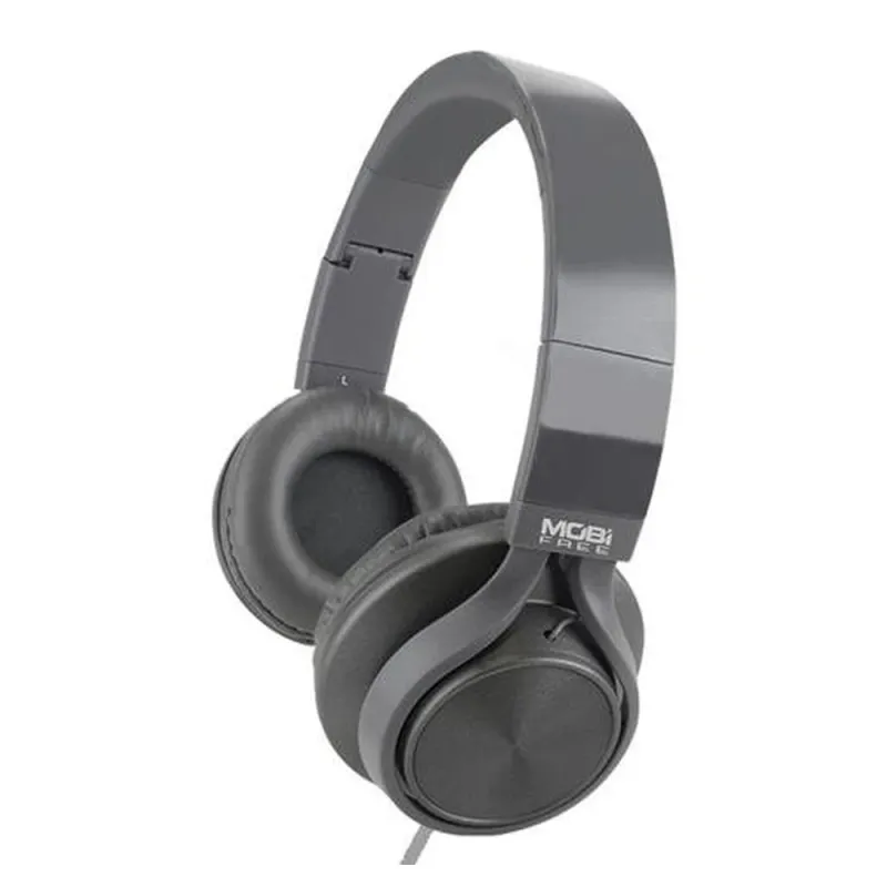Audífonos MobiFree MB-02012 - Alámbrico - 3.5 mm - Micrófono - Gris - MB-02012