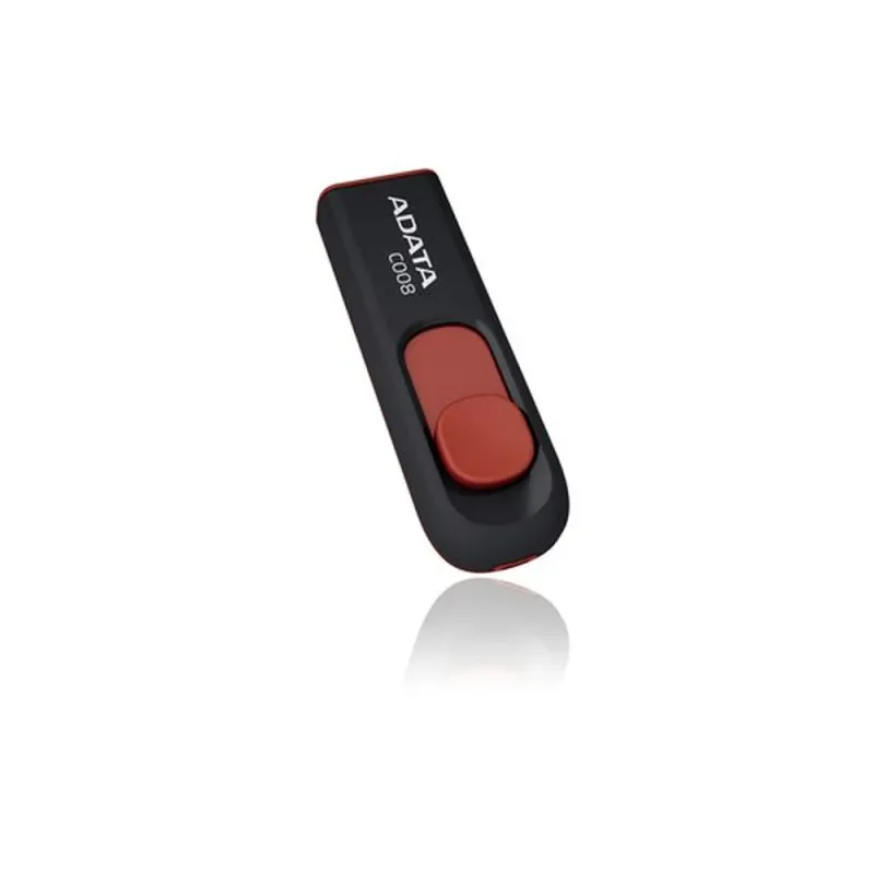 Memoria USB ADATA C008 - 16GB - USB 2.0 - Negro/Rojo - AC008-16G-RKD
