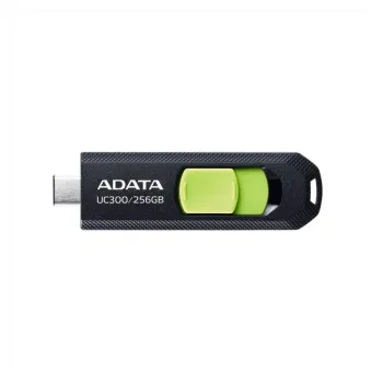 Memoria USB ADATA UC300 - 256GB - USB-C - Negro con Verde - ACHO-UC300-256G-RBK/GN