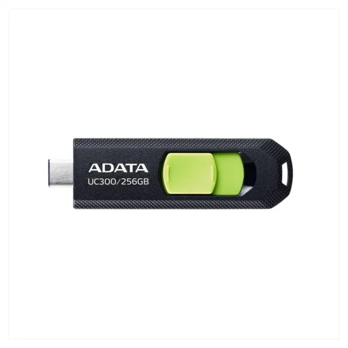 Memoria USB ADATA UC300 - 256GB - USB-C - Negro con Verde - ACHO-UC300-256G-RBK/GN