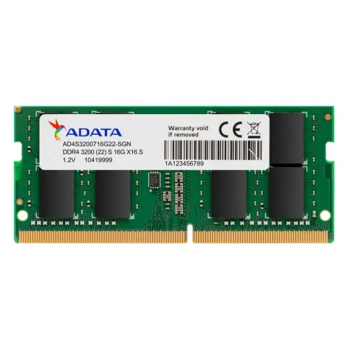Memoria RAM ADATA - DDR4 - 16GB - 3200 MHz - SO-DIMM - Para Laptop - AD4S320016G22-SGN