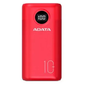 Power Bank ADATA P10000QCD - 10000 mAh - USB - Rojo - AP10000QCD-DGT-CRD